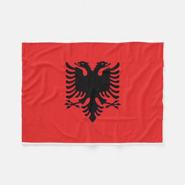Nationale Weltflagge Albaniens Fleecedecke (Vorderseite (Horizontal))