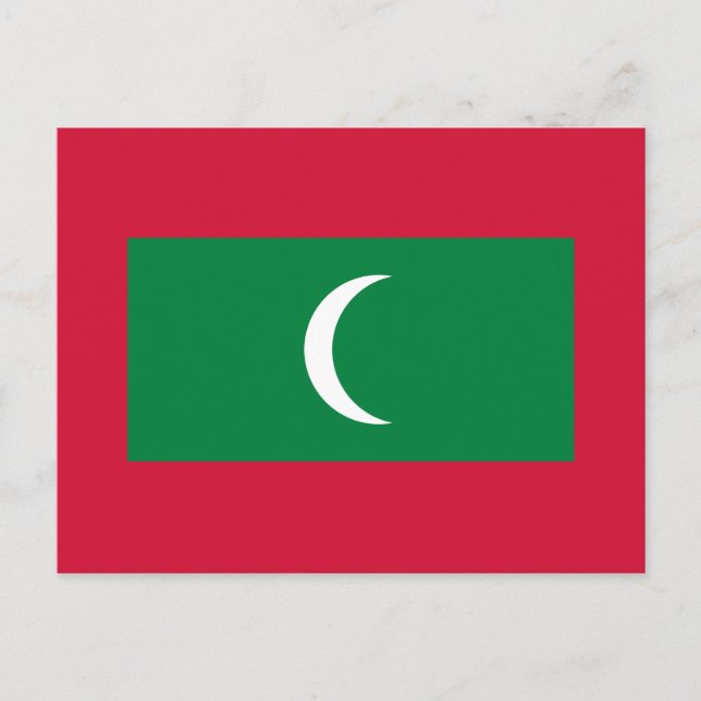 Nationale Weltflagge der Malediven Postkarte (Vorderseite)