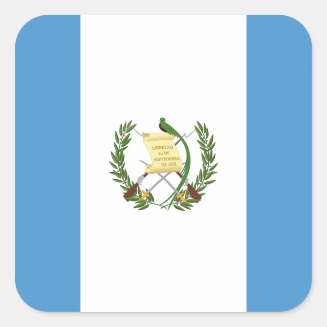 Nationale Weltflagge Guatemalas Quadratischer Aufkleber (Vorderseite)