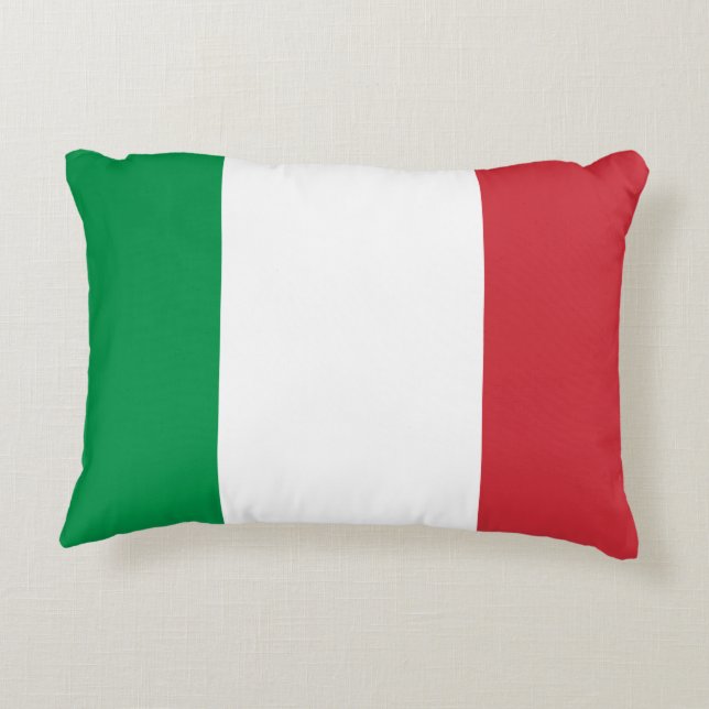Nationale Weltflagge Italiens Zierkissen (Rückseite)