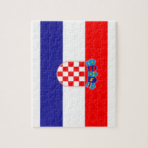 Nationale Weltflagge Kroatiens Puzzle