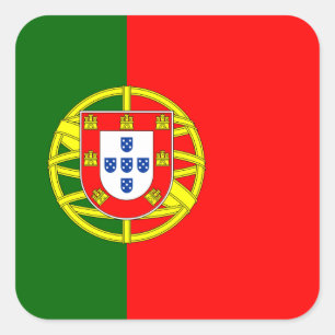 Nationale Weltflagge Portugals Quadratischer Aufkleber