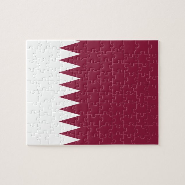 Nationale Weltflagge Qatars Puzzle (Horizontal)