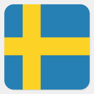 Nationale Weltflagge Schwedens Quadratischer Aufkleber