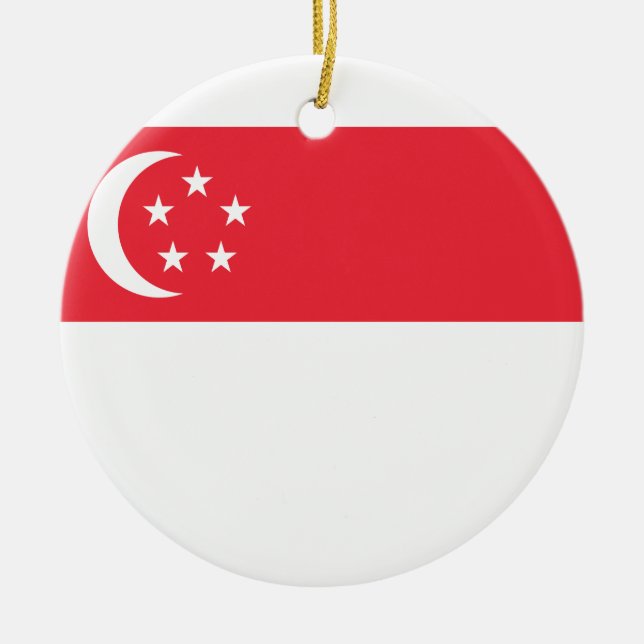 Nationale Weltflagge Singapurs Keramikornament (Vorne)