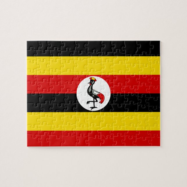 Nationale Weltflagge Ugandas Puzzle (Horizontal)