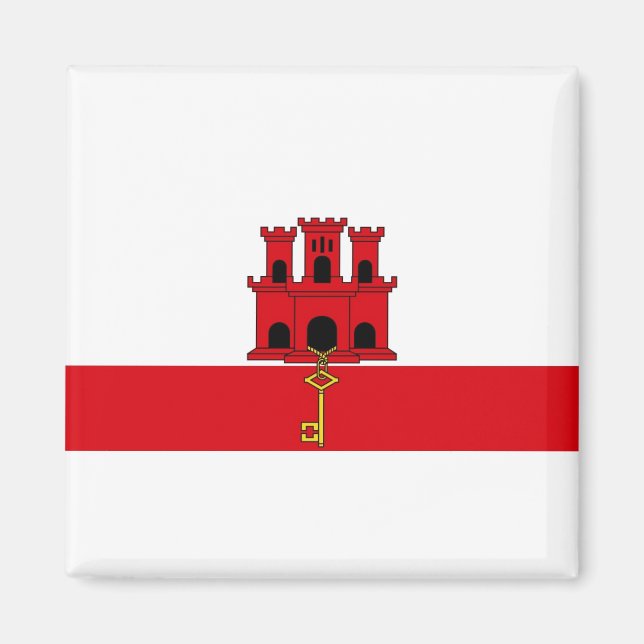 Nationale Weltflagge von Gibraltar Magnet (Vorne)
