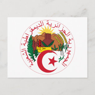 NationalEmblem Algeriens Postkarte