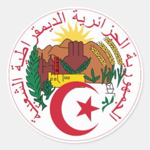 NationalEmblem Algeriens Runder Aufkleber