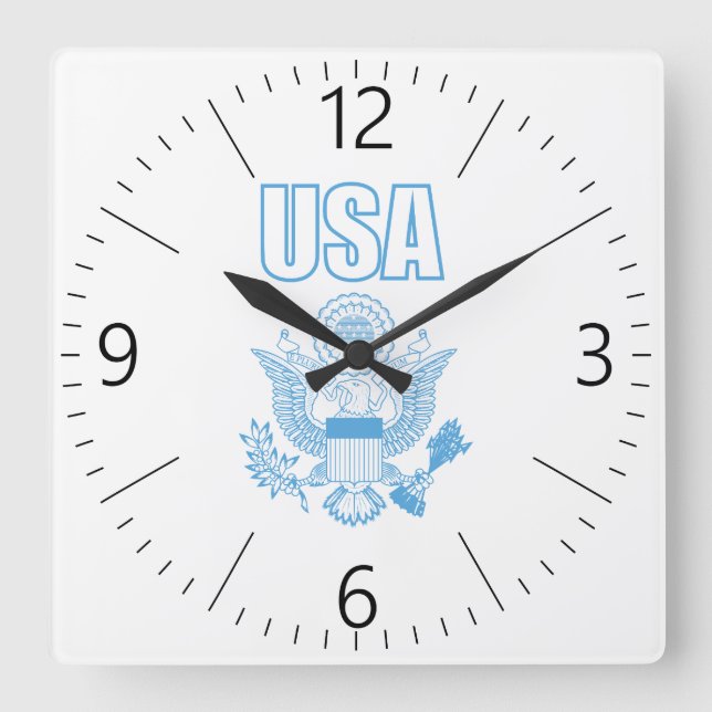 Nationalemblem der USA Quadratische Wanduhr (Vorderseite)