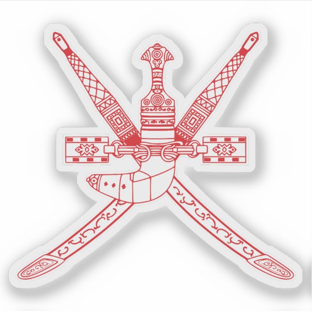 Nationalemblem Oman Aufkleber (Vorderseite)