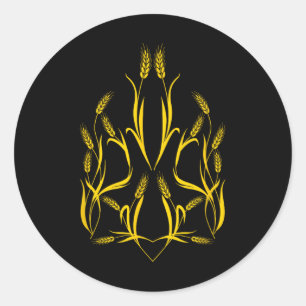 Nationalemblem Ukraine - Staatswappen Ähren von  Runder Aufkleber