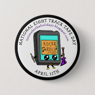 Nationaler Acht-Spur-Tonband-Tag _ 11. April Button