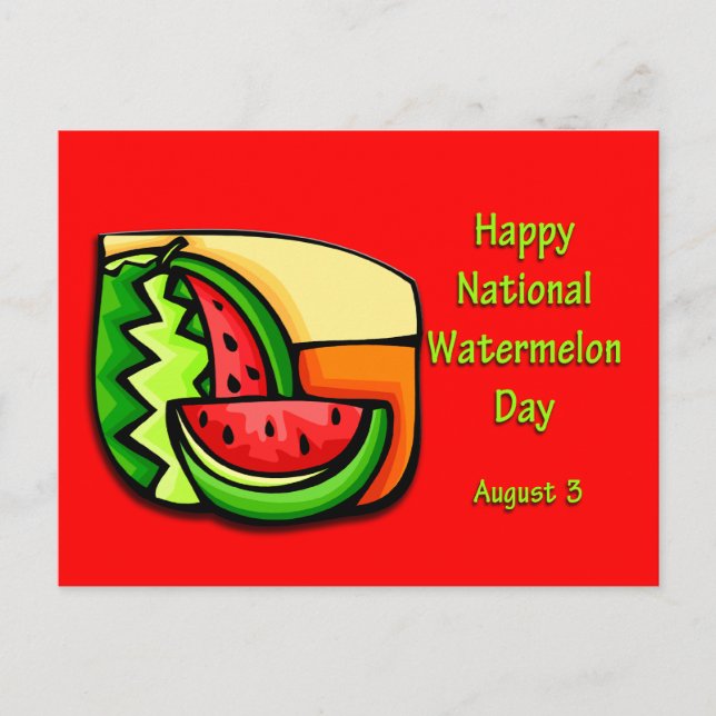 Nationaler August für Wassermelonen 3 Postkarte (Vorderseite)