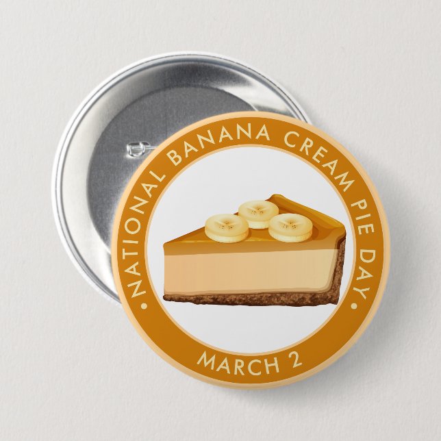 Nationaler Bananenkrebs-Kuchen-Tag Button (Vorne & Hinten)