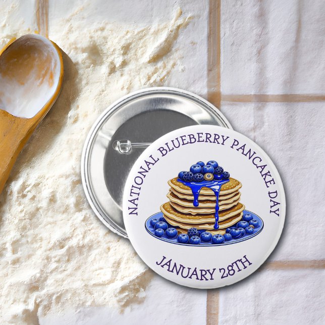 Nationaler Blueberry Pancake Day 28. Januar Button (Von Creator hochgeladen)