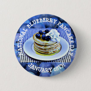 Nationaler Blueberry Pancake Day 28. Januar Button