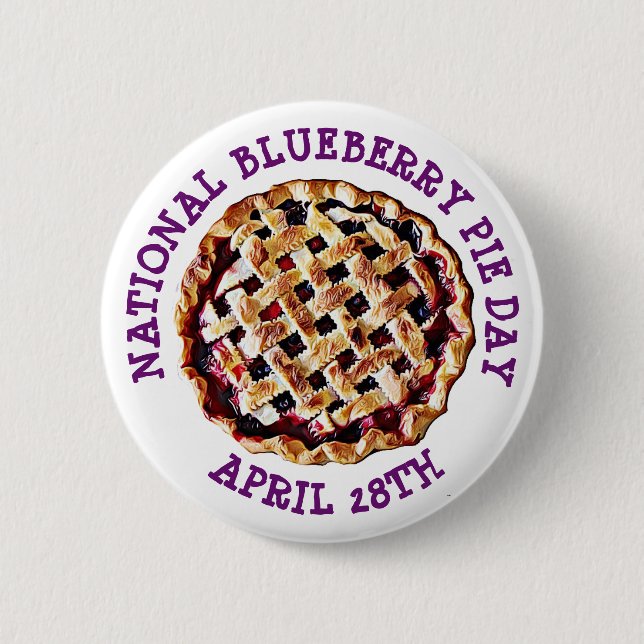 Nationaler Blueberry Pie Day 28. April - Schaltflä Button (Vorderseite)