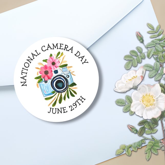 Nationaler Camera-Tag | 29. Juni Runder Aufkleber (Von Creator hochgeladen)