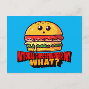 Nationaler Cheeseburger Tag, was? Postkarte