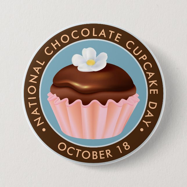 Nationaler Chocolate Cupcake Day, Blume Button (Vorderseite)