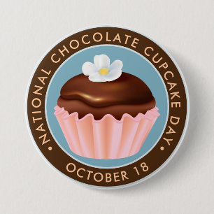 Nationaler Chocolate Cupcake Day, Blume Button