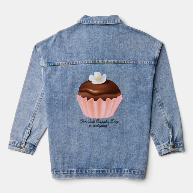 Nationaler Chocolate Cupcake Day, Blume Jeansjacke (Rückseite)