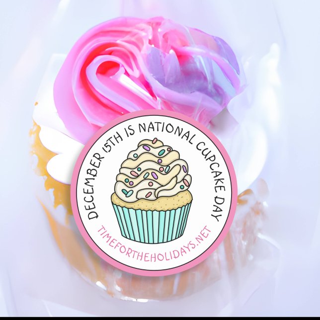 Nationaler Cupcake Day 15. Dezember Runder Aufkleber (Von Creator hochgeladen)