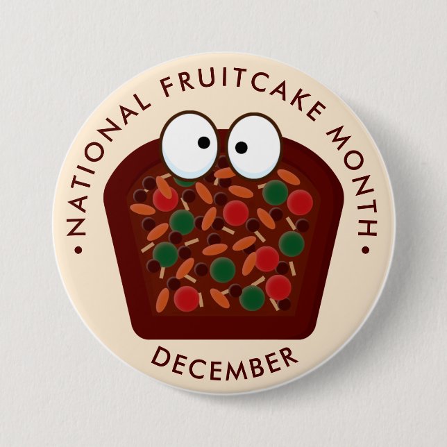 Nationaler Fruchtkuchen Monat, niedlicher kawaii-F Button (Vorderseite)