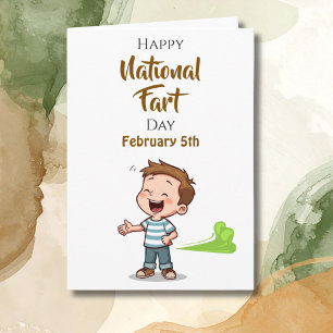 Nationaler Furztag   5. Februar Lustiger Feiertag Karte