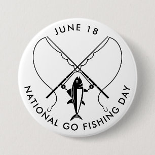 Nationaler Go Fishing Day Button