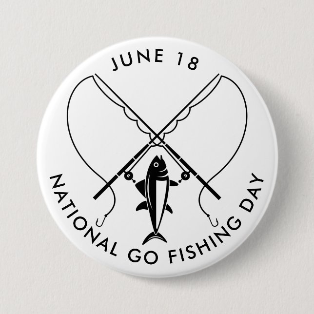 Nationaler Go Fishing Day Button (Vorderseite)