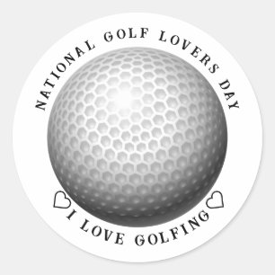 Nationaler Golftag Sport Runder Aufkleber