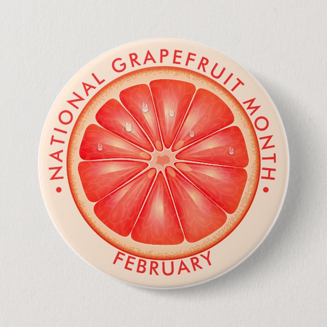 Nationaler Grapefruitmonat Button (Vorderseite)