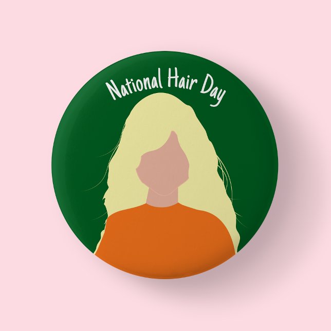Nationaler Haartag - Blondes Abzeichen/ Schaltfläc Button (Light Blonde - national hair day)
