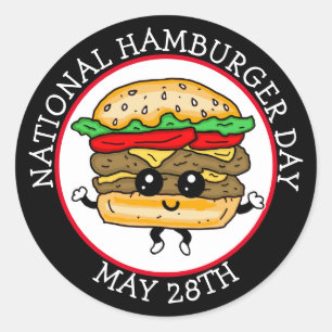 Nationaler Hamburger Tag am 28. Mai Runder Aufkleber