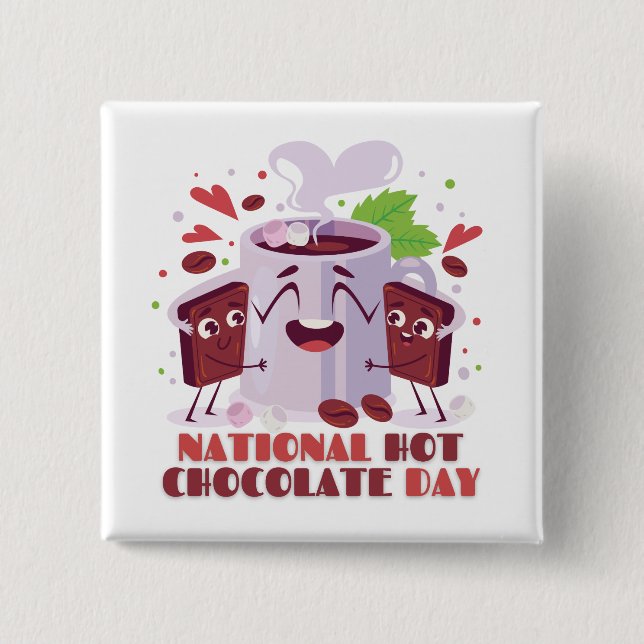 Nationaler Hot Chocolate Day - 31. Januar Button (Vorderseite)