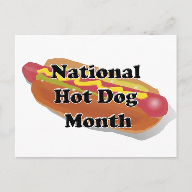 Nationaler Hot Dog Monat Postkarte (Vorderseite)