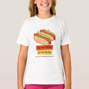 Nationaler Hot Dog Tag Retro-Lebensmittelkunst T-Shirt