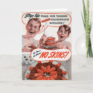 Nationaler Hot Dog Tag Vintage-Werbekarte Feiertagskarte