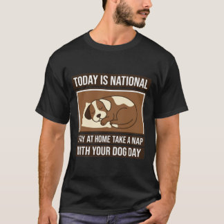 Nationaler Hundeschlaf-Tag Süßer Schlafender Welpe T-Shirt