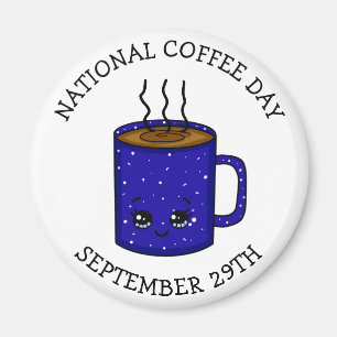 Nationaler Kaffeetag 29. September   Funny Holiday Magnet