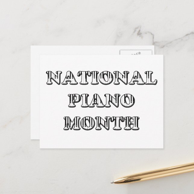 Nationaler Klaviermonat Postkarte (Vorderseite/Rückseite Beispiel)