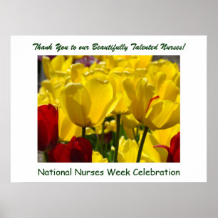 Nationaler Krankenpfleger-Woche-Feierposter Tulpen Poster