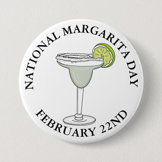 Nationaler Margarita Tag 22. Februar Button (Vorderseite)