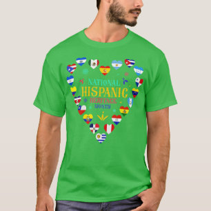 Nationaler Monat des hispanischen Erbes Alle Lände T-Shirt