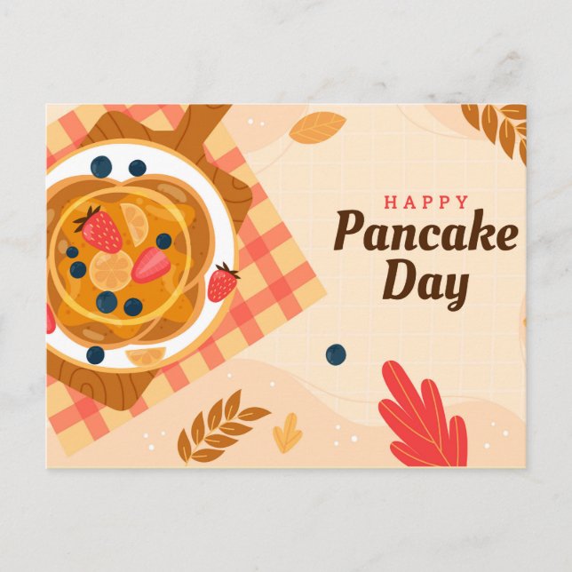 Nationaler Pancake Day Postkarte (Vorderseite)