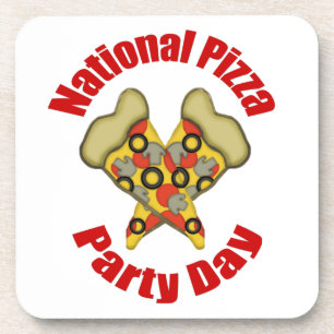 Nationaler Pizza-Party-Tag Getränkeuntersetzer