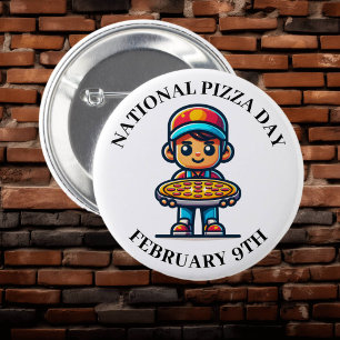 Nationaler Pizza-Tag am 9. Februar Button
