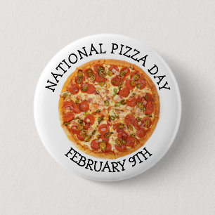 Nationaler Pizzagag 9. Februar Feiertage Button